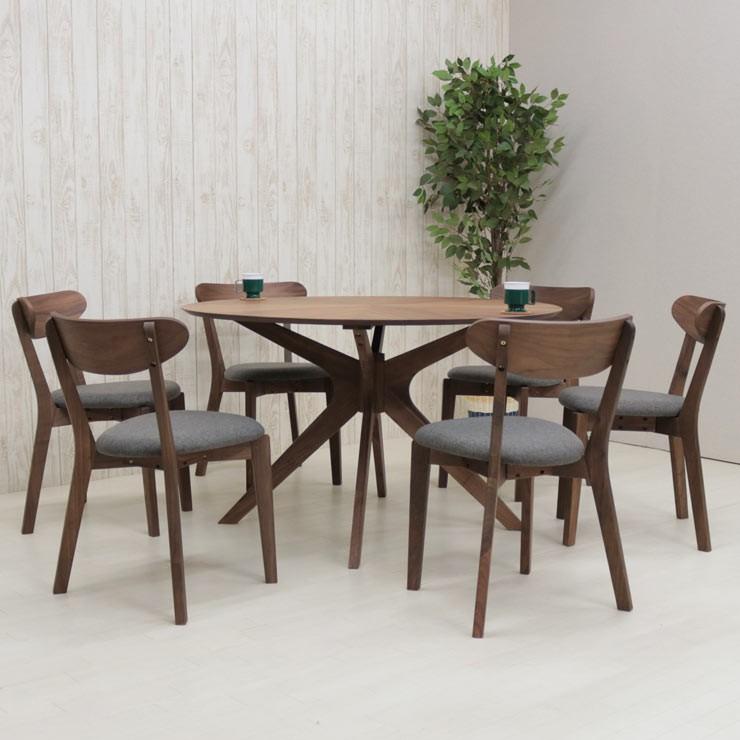 ダイニングテーブルセット 丸テーブル 光線張り ダイニング 7点セット 6人掛け 幅120cm sbkt120-7-cote351wn 359 アウトレット お客様組立品 18s-4k hr_8