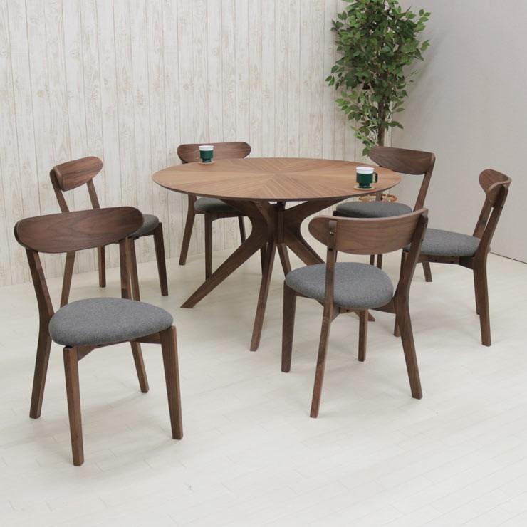 ダイニングテーブルセット 丸テーブル 光線張り ダイニング 7点セット 6人掛け 幅120cm sbkt120-7-cote351wn 359 アウトレット お客様組立品 18s-4k hr_9