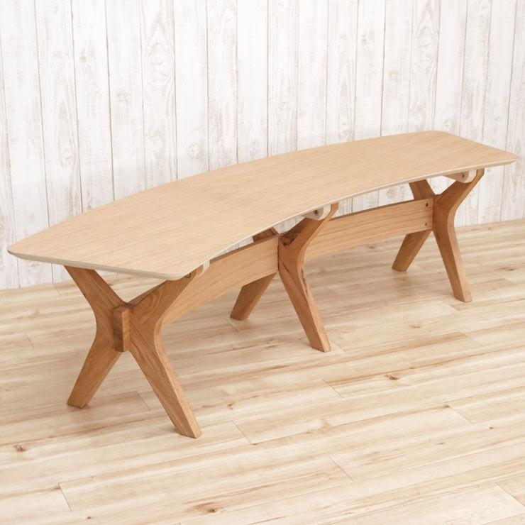 ダイニングベンチ オーク クロス脚 木製 北欧 sbkt160-ben-351 ナチュラル 幅160cm　高さ42cm 3人用 カフェ アウトレット お客様組立品 6s-1k-255 so sg_3