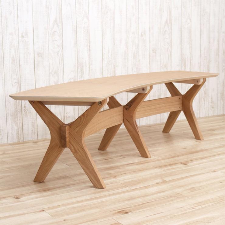 ダイニングベンチ オーク クロス脚 木製 北欧 sbkt160-ben-351 ナチュラル 幅160cm　高さ42cm 3人用 カフェ アウトレット お客様組立品 6s-1k-255 so sg_4