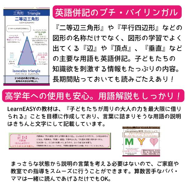 平面図形 教材 算数 ポスター 中学受験 公式一覧表 英語バイリンガル Learneasy Learneasy Poster Math 2d Tables 通販 Yahoo ショッピング