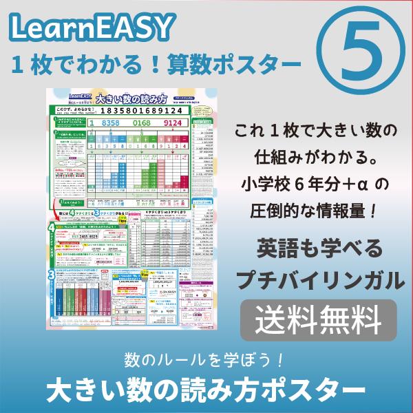 豪華で新しい 大きい数のしくみ 数のルールを学ぼう 大きいの読み方 Learneasy 小学生 1枚でわかる算数ポスター 5 中学受験 英語 公式 一覧 Aynaelda Com