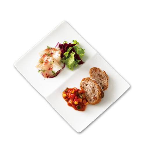 アルファ コンビプレート S 食器 おしゃれ 白 2品皿 二つ仕切り お皿