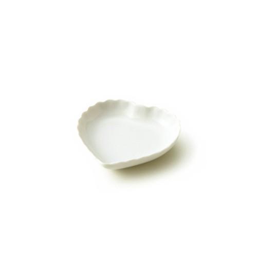 ハート小皿 食器 白 はーと 皿 白い食器 おしゃれ かわいい 白磁 陶絵