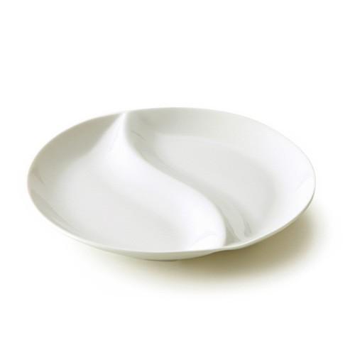 2つ仕切りいるか 大 ランチプレート おしゃれ セパレート 日本製 陶器