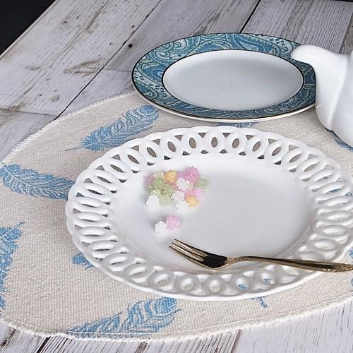 スカシ リング 透かし皿 白 丸皿 小皿 ケーキ皿 デザート スイーツ 皿