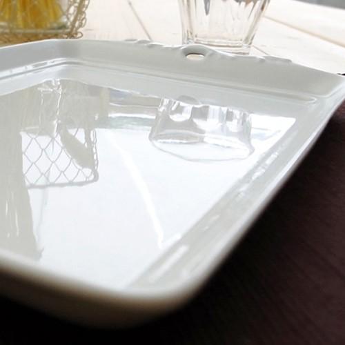 アンティークトレー Lサイズ 食器 白 ポーセリンアート 白磁 皿