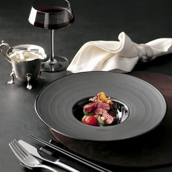 グラシア ブラック 27cmディナー皿 黒い食器 cafe カフェ 食器 業務用