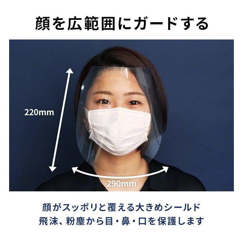 1枚入 フェイスシールド 飛沫ガード 個包装 全面透明 軽量 フェイスガード ウイルス ウイルス対策 広範囲保護 眼鏡対応 眼鏡着用可 .3R | ブランド登録なし | 01