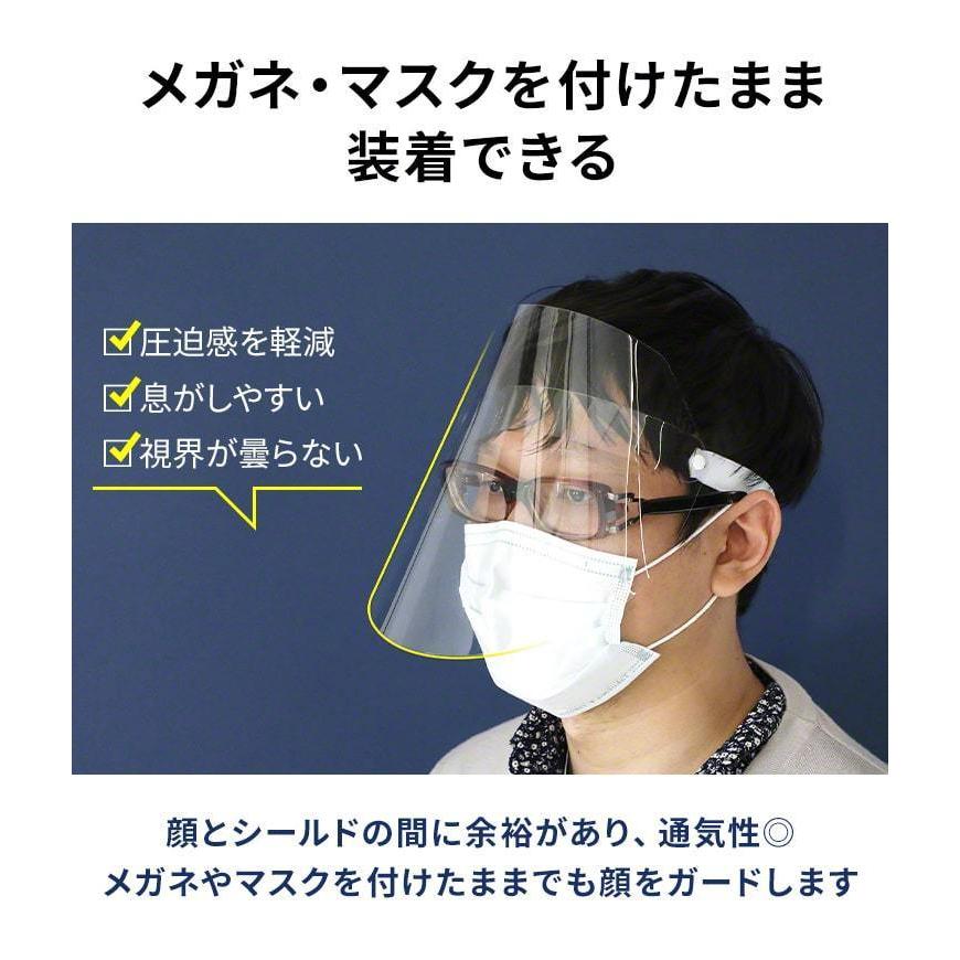 1枚入 フェイスシールド 飛沫ガード 個包装 全面透明 軽量 フェイスガード ウイルス ウイルス対策 広範囲保護 眼鏡対応 眼鏡着用可 .3R | ブランド登録なし | 05