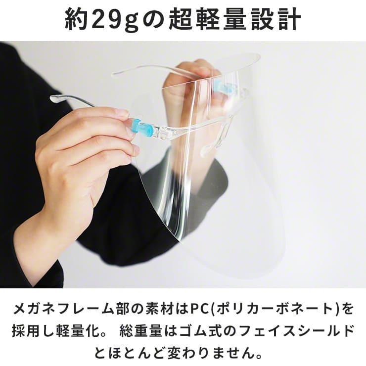 フェイスシールド メガネ型 眼鏡型 メガネタイプ 飛沫ガード 全面透明 軽量 フェイスガード ウイルス ウイルス対策 眼鏡対応 眼鏡着用可 .3R | ブランド登録なし | 15