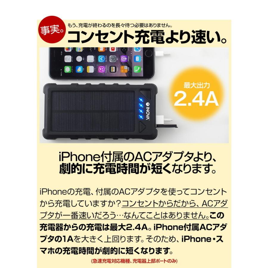 防災 モバイルバッテリー モバイルバッテリー 【カーキのみ】 災害 ソーラー 大容量 16000mAh ソーラー充電器 スマホ 充電器 .3R | ブランド登録なし | 13