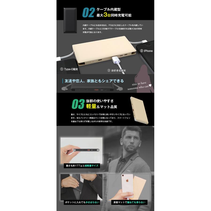 モバイルバッテリー スマホ充電器 大容量 10000mAh 急速充電 ストラップ 2台同時充電 携帯充電器 iPhone/iPad/Android 各種対応 送料無料 PSE認証済 セール | ALPHA LING | 05