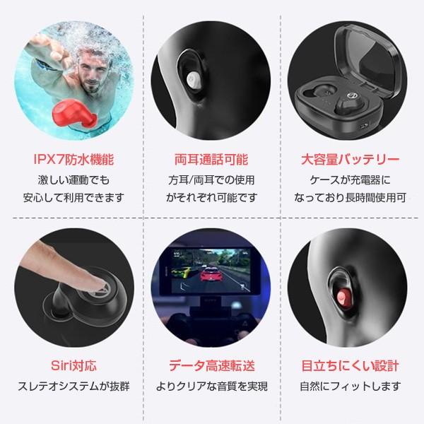 Bluetooth イヤホン カナル型 ワイヤレスイヤホン TWS-X10