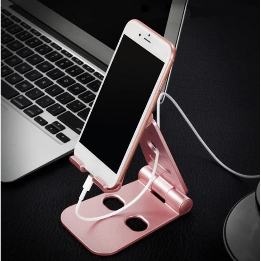 スマホスタンド 折りたたみ式 卓上 ブラック スマホ スタンド タブレットスタンド 可動式 角度調整 軽量 持ち運び コンパクトiPhone iPad Android | ブランド登録なし | 01
