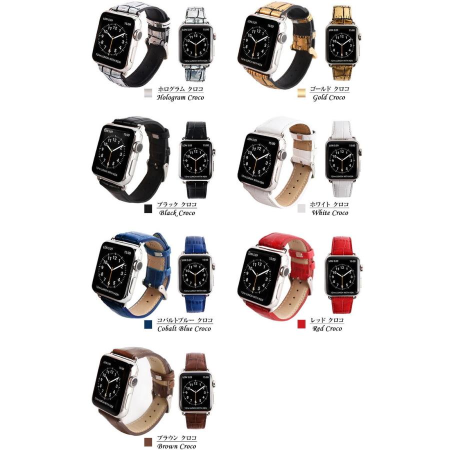 GAZE ゲイズ クロコ型押し スマートウォッチ バンド Apple Watch バンド アップルウォッチ ベルト 本革 牛革 腕時計用ベルト .3R | ブランド登録なし | 05