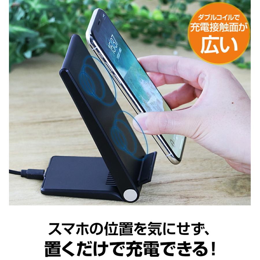 iPhone 12 ワイヤレス充電器 スマホ スタンド 15W 急速 充電 置くだけ