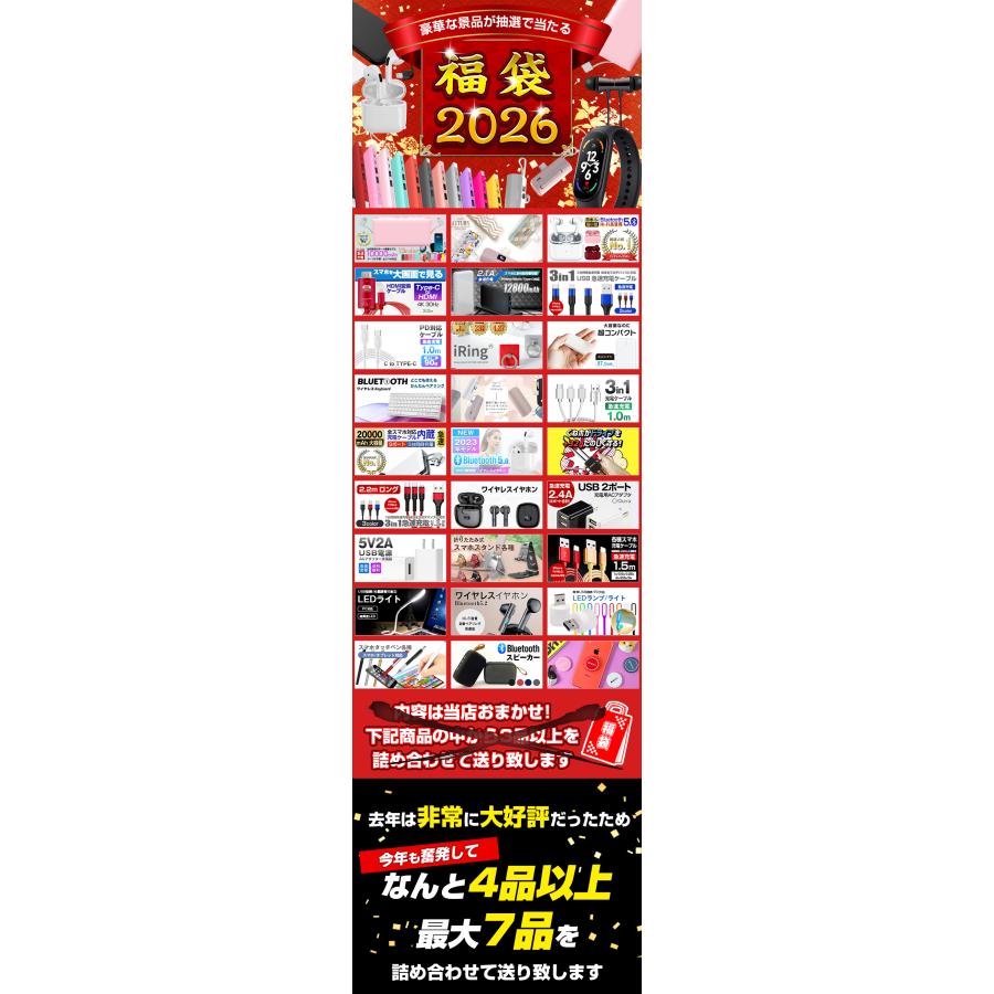 福袋 2026 豪華賞品が抽選で当たる!! モバイルバッテリー が必ず入るお得な福袋 Switch2 家電 お肉 飛騨牛 新春 キッズ レディース メンズ 初売 セット |  | 11