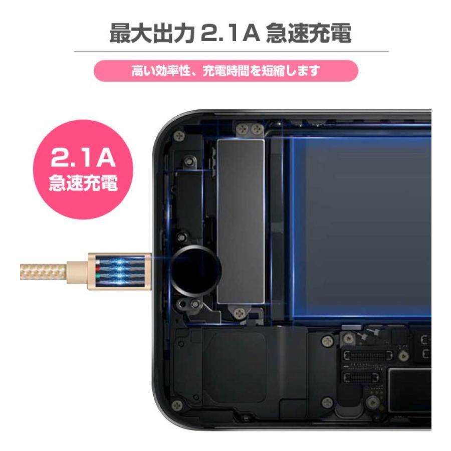 iPhone ケーブル 長さ 0.25m 0.5m 1m 1.5m 急速充電 充電器 データ転送ケーブル USBケーブル iPad iPhone14用 充電ケーブル XS Max XR X | ALPHA LING | 15