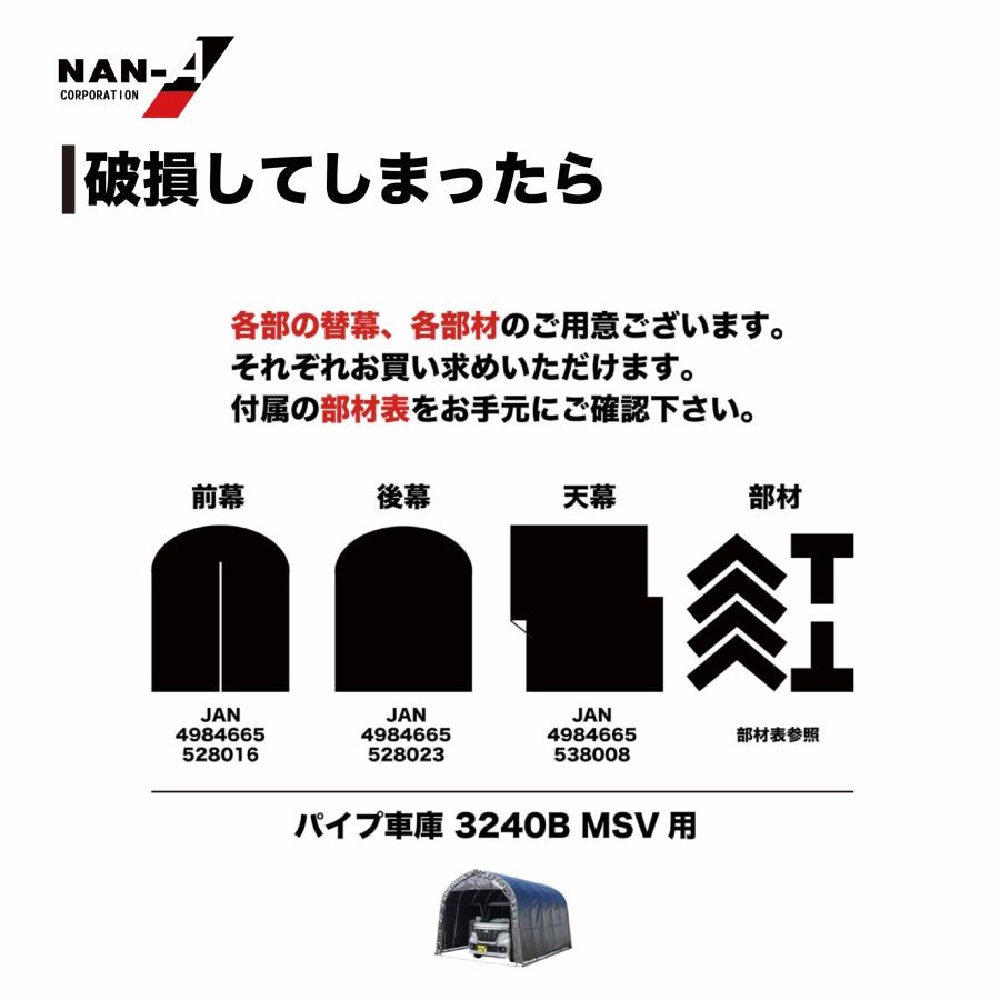 法人送料無料 ナンエイ パイプ車庫 南栄工業 3240B MSV ベース式車庫 軽自動車用ワイド ガレージ ガレージ車庫 パイプ倉庫 ガレージテント