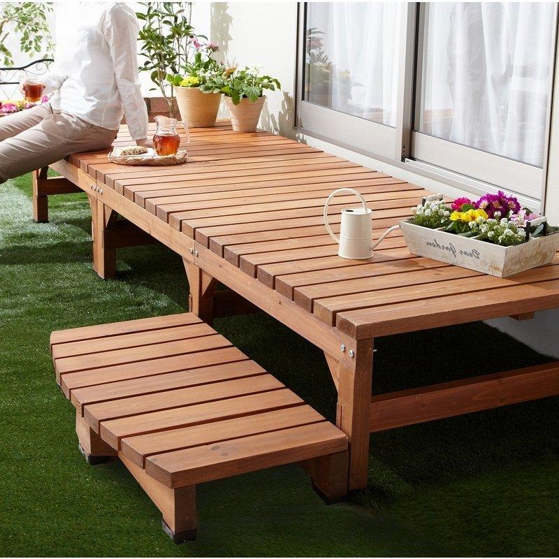 0 75坪 ウッドデッキ 極厚天板 3点セット 組立簡単 頑丈 塗装済み 最大幅270cm 庭造り 庭造り 縁台 組立簡単 Diyキット オープンテラス おしゃれ ステップ台付き 塗装済み 天然木