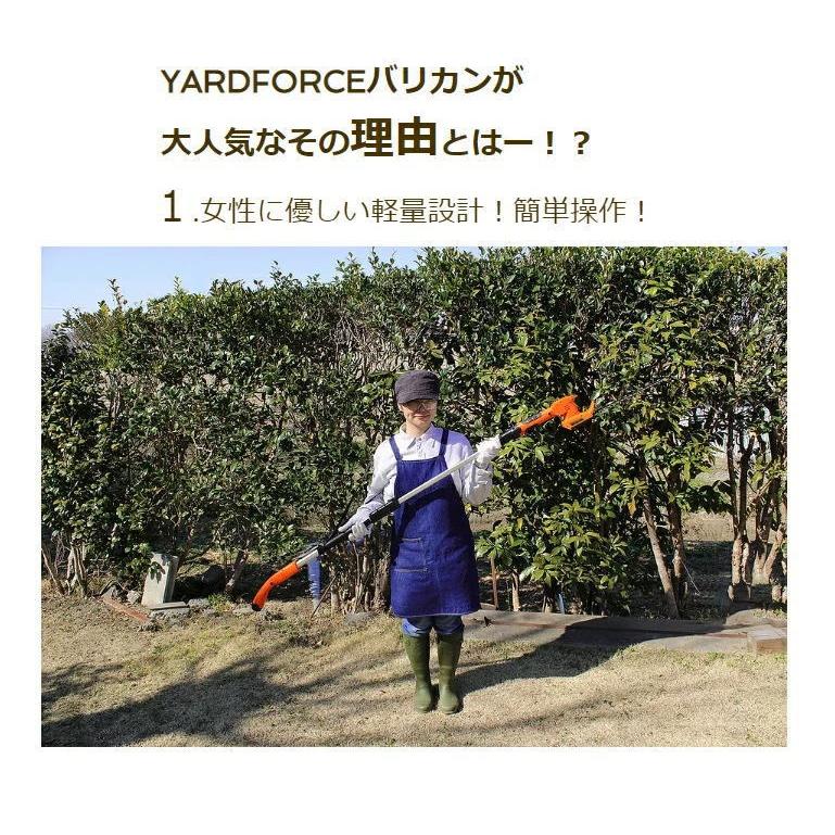 剪定バリカン 電動 初心者 取り扱い簡単 Y3LH-C30-P000 yardforce 生垣 剪定 パワフル 軽量 女性 高齢者 家庭用 高枝切り 電動チェーンソー ヤードフォース｜tac-online｜02