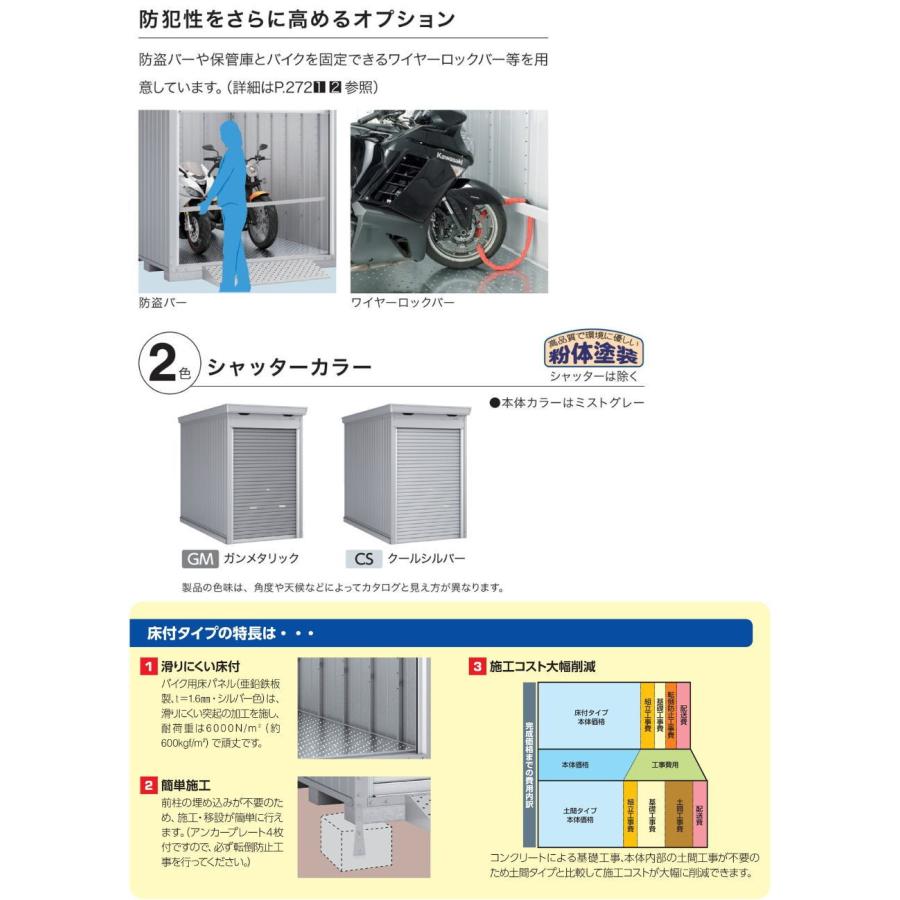 イナバ物置 関西限定 標準組立工事付 バイク保管庫 FM-2230HY 