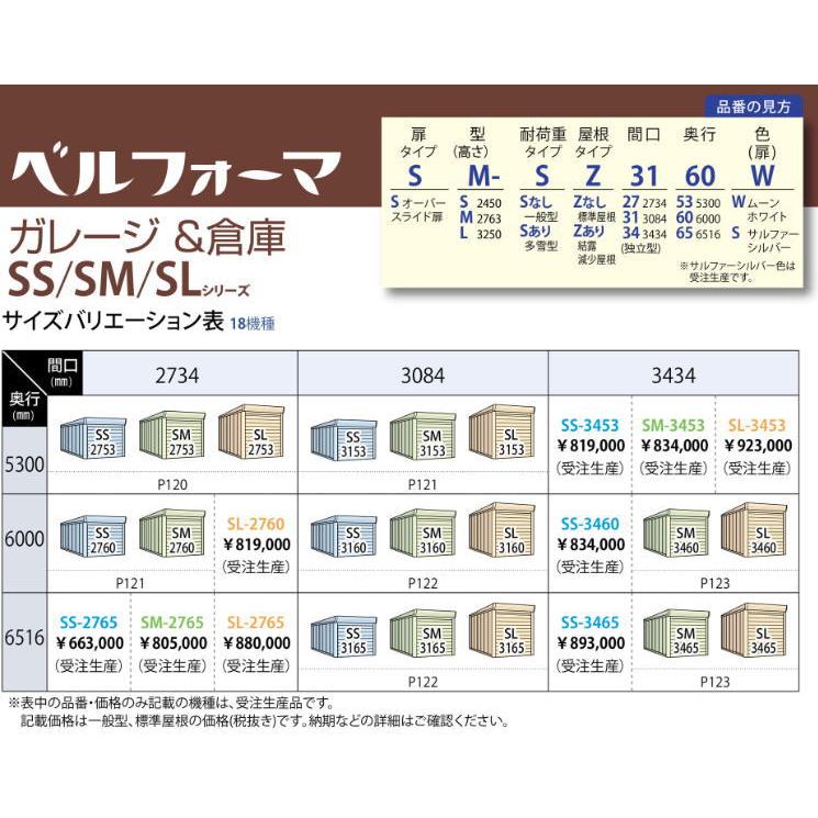 タクボガレージ ベルフォーマ SM-10265 一般型 標準屋根 3連棟  ※お客様組立品 田窪工業所 車庫 倉庫 - 7