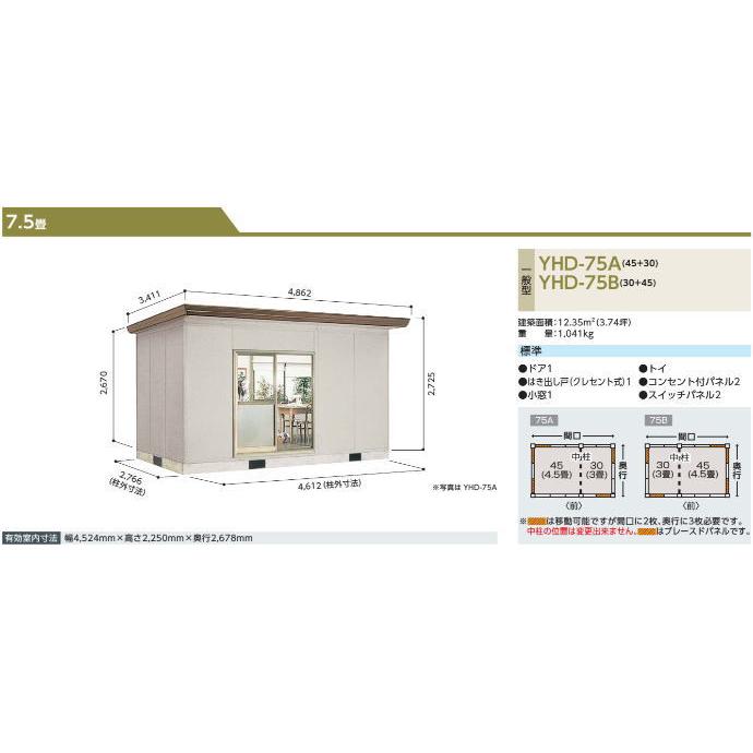 ヨドハウス　Dタイプ　7.5畳　離れ部屋　一般型　淀川製鋼所　プレハブ　小住宅　勉強部屋　YHD-75　お客様組立品　ヨドコウ