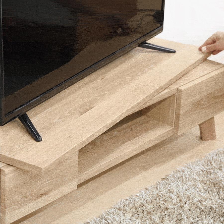 テレビ台 テレビボード 幅 120 cm ローボード 回転天板 首振り 脚付き おしゃれ 北欧 120cm 幅 完成品 収納 リビングボード 木製 TVボード 回転 回る | tac INTERIOR | 15