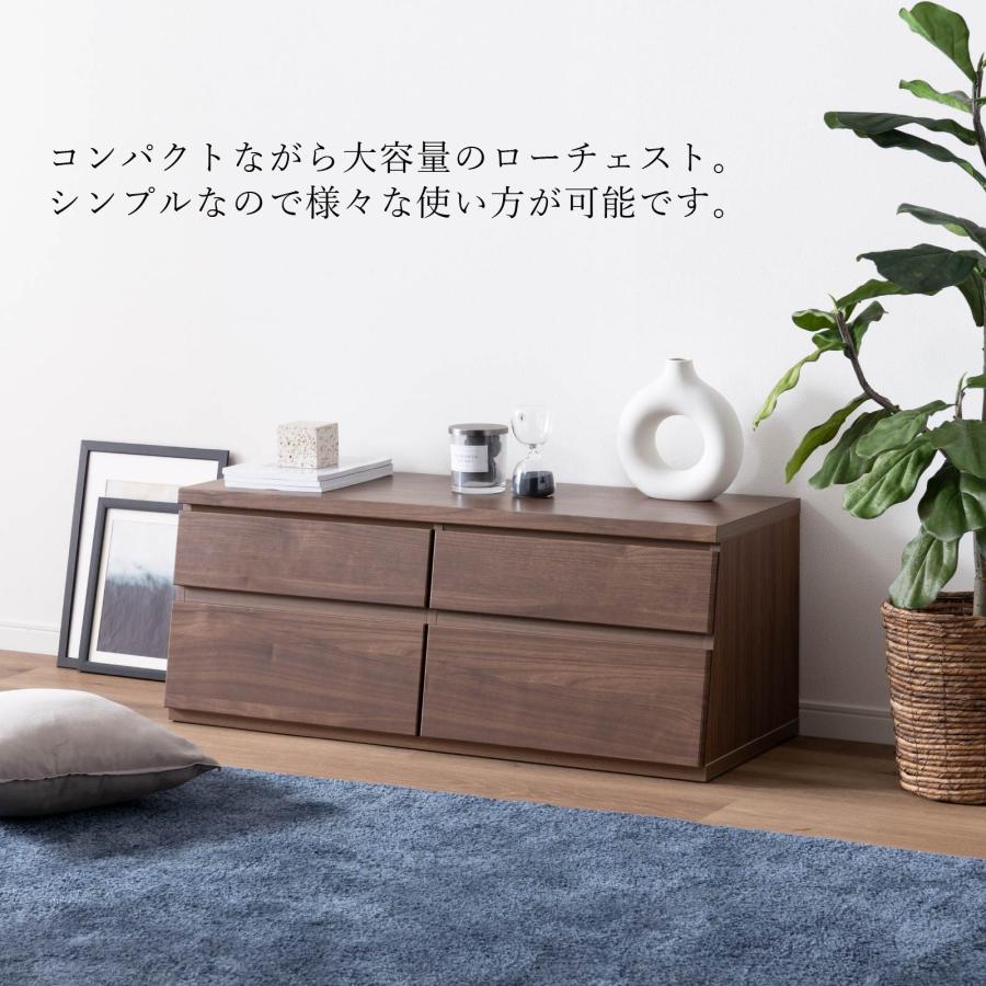 収納家具 チェスト 奥行 42 タンス 引き出し 二段 おしゃれ 完成品 北欧 木目 木製 ローチェスト  幅 100 大容量 オーク リビング 寝室 組立不要_3
