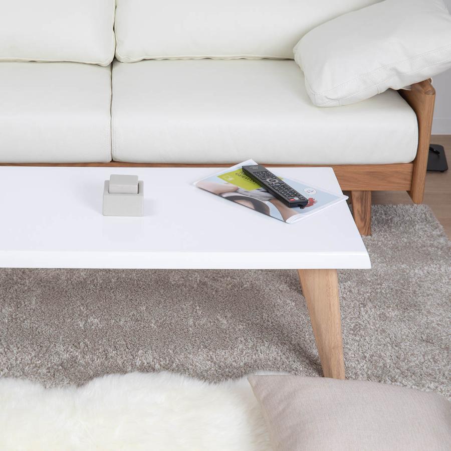 ローテーブル 四角 木製 北欧 白 おしゃれ 幅110 110cm リビング 光沢 鏡面 UV塗装 かわいい 小さい 座卓ホワイト | tac INTERIOR | 13