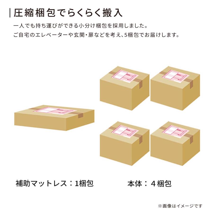 【廃版】 脚付きマットレス ワイドダブル サイズ ワイドダブルベッド 幅 150 cm 分割 補助マットレス マットレス 体圧分散 | tac INTERIOR | 09