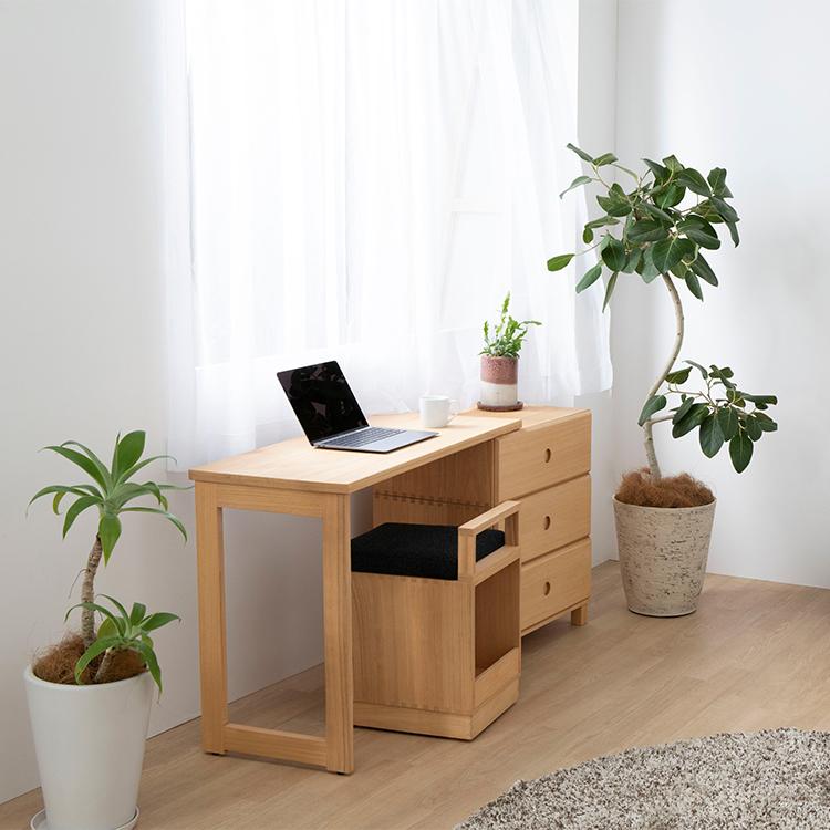 桐　国産木製家具　テーブル/ドレッサー/デスク/タンス tac INTERIOR 桐デスク 幅100 100 桐机 つくえ キリデスク 伸長
