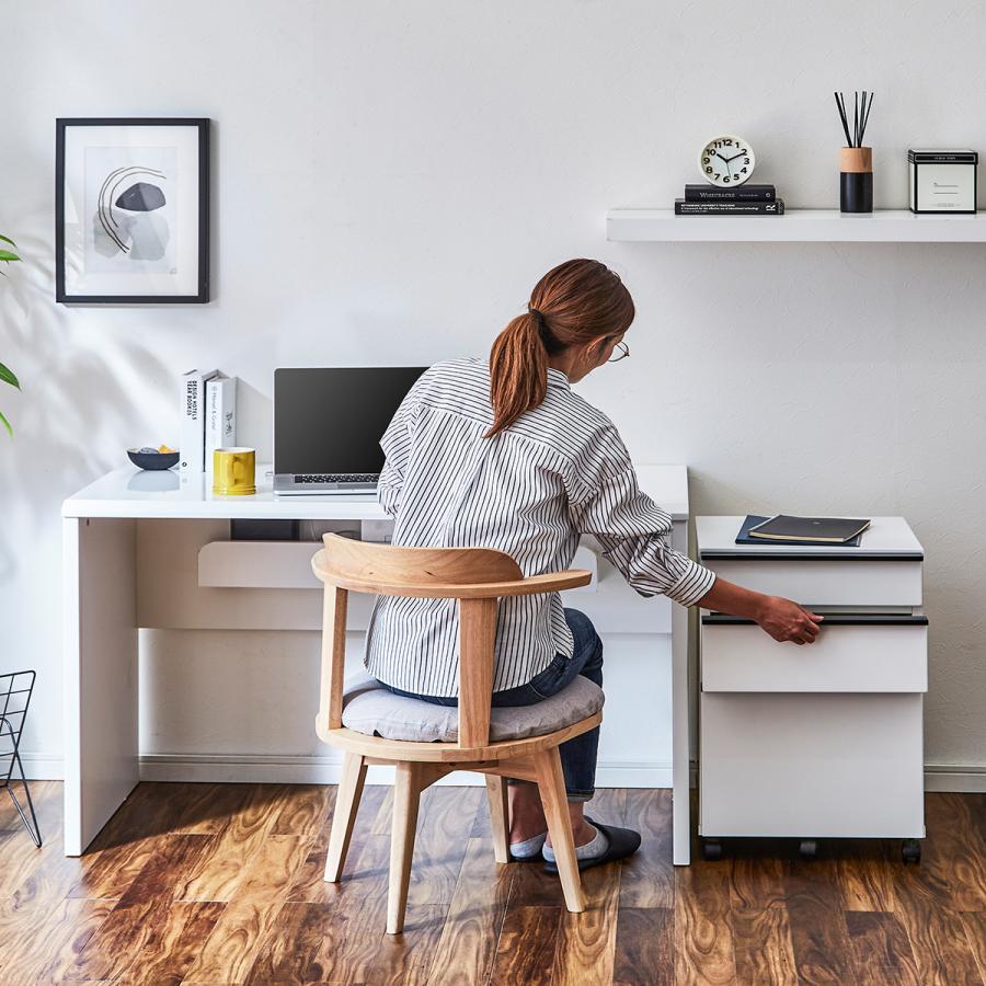 パソコンデスク デスク 机 幅 120 おしゃれ 木製 勉強机 大人 コンセント付き 学習 テレワーク 在宅 勤務 UV塗装  パソコン ワゴン 収納【アウトレット】 | tac INTERIOR | 15