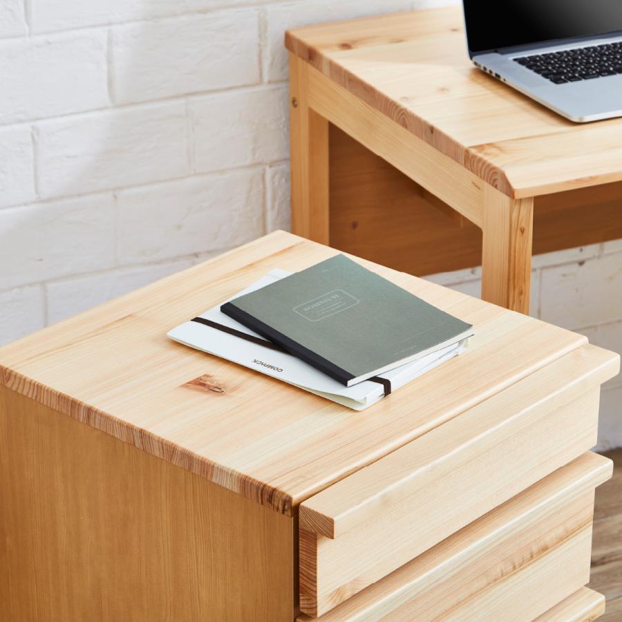 パソコンデスク ワゴン デスク 机 幅 43 おしゃれ 木製 勉強机 サイドチェスト 大人 学習 テレワーク 在宅 勤務 ひのき パソコン ワゴン | tac INTERIOR | 17