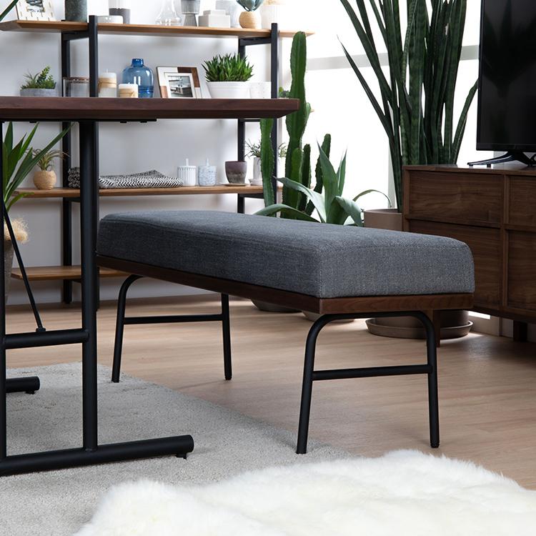 ダイニングチェア ベンチ 北欧 アイアン ソファ おしゃれ シンプル 食卓 木製 ダイニング リビング ウッド カフェ風 無骨 スチール 小さめ アイアン脚 | tac INTERIOR | 08