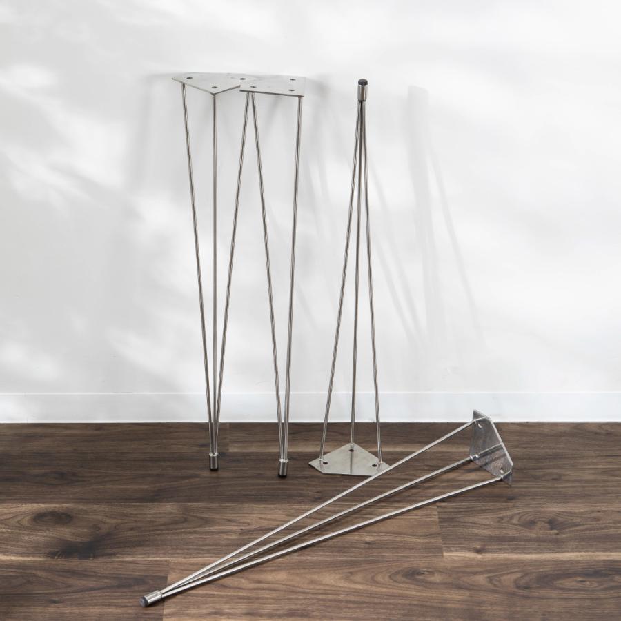 テーブル 脚 ステンレス脚 パーツ diy おしゃれ 机 デスク 家具脚 鉄脚 細め 4脚セット 4本セット アジャスター付き スタイリッシュ 無骨 脚のみ | tac INTERIOR | 10