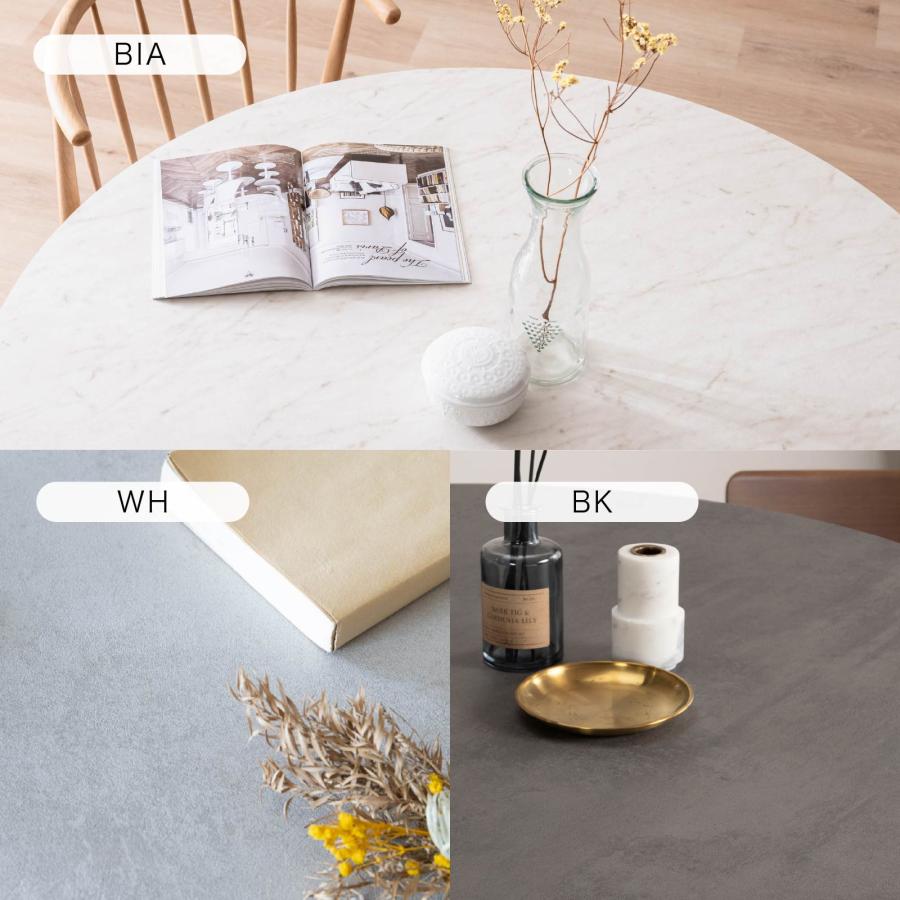 ダイニングテーブル 丸テーブル 幅 100 110 120 cm 4人掛け メラミン モルタル調 天板 木製 脚 北欧 おしゃれ 食卓 円形 テーブル 幅 4人 ラバーウッド | tac INTERIOR | 18