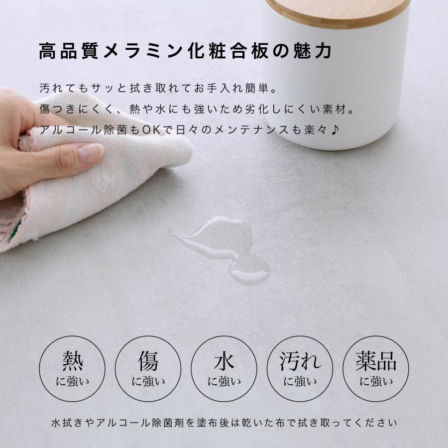 ダイニングテーブル 丸テーブル 幅 100 110 120 cm 4人掛け メラミン モルタル調 天板 木製 脚 北欧 おしゃれ 食卓 円形 テーブル 幅 4人 ラバーウッド | tac INTERIOR | 06