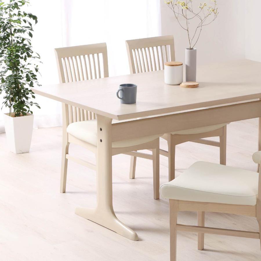 ダイニングテーブル 長方形 おしゃれ 北欧 テーブル ホワイト 幅 150 cm 木製 四人掛け 北欧風 高さ 70cm 木製 テーブル リビング 二本脚 木脚 食卓 | tac INTERIOR | 03