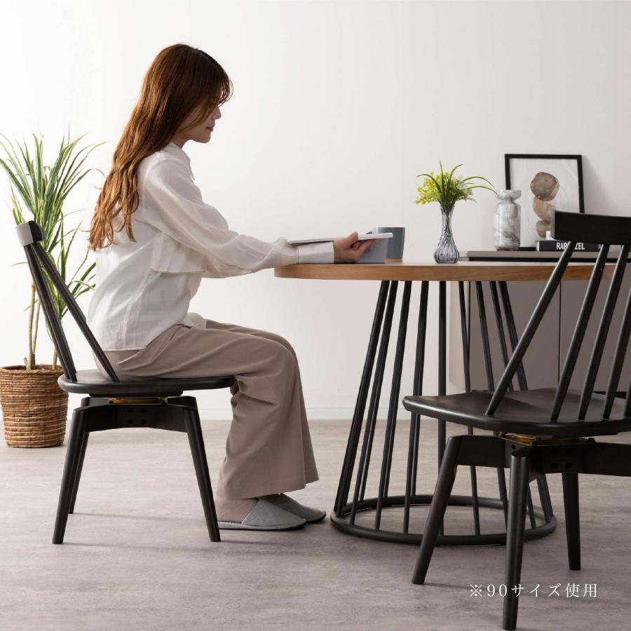 ダイニングテーブル 丸テーブル 幅 90 cm 2人掛け メラミン セラミック調 天板 木製 木口 円錐脚 放射模様 アイアン 脚 食卓 円形 テーブル 90cm 幅 2人用 | tac INTERIOR | 15