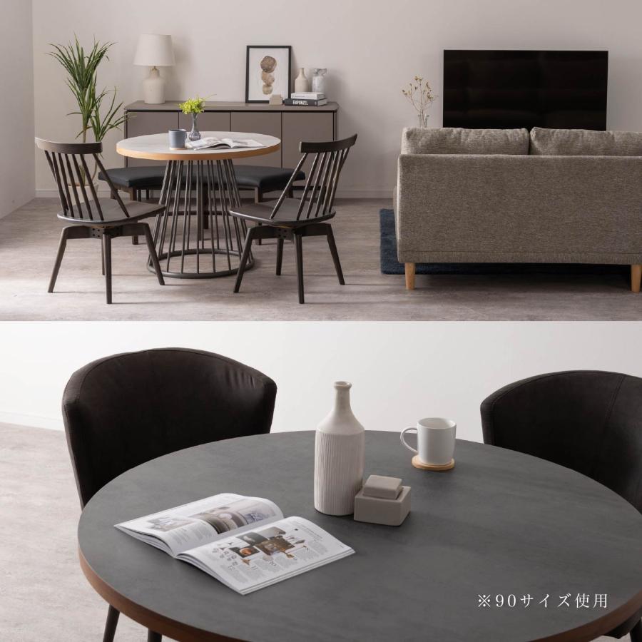 ダイニングテーブル 丸テーブル 幅 110 cm 4人掛け メラミン セラミック調 天板 木製 木口 円錐脚 放射模様 アイアン 脚 食卓 円形 テーブル 110cm 幅 4人用 | tac INTERIOR | 13