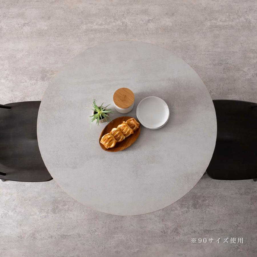 ダイニングテーブル 丸テーブル 幅 110 cm 4人掛け メラミン セラミック調 天板 木製 木口 円錐脚 放射模様 アイアン 脚 食卓 円形 テーブル 110cm 幅 4人用 | tac INTERIOR | 16