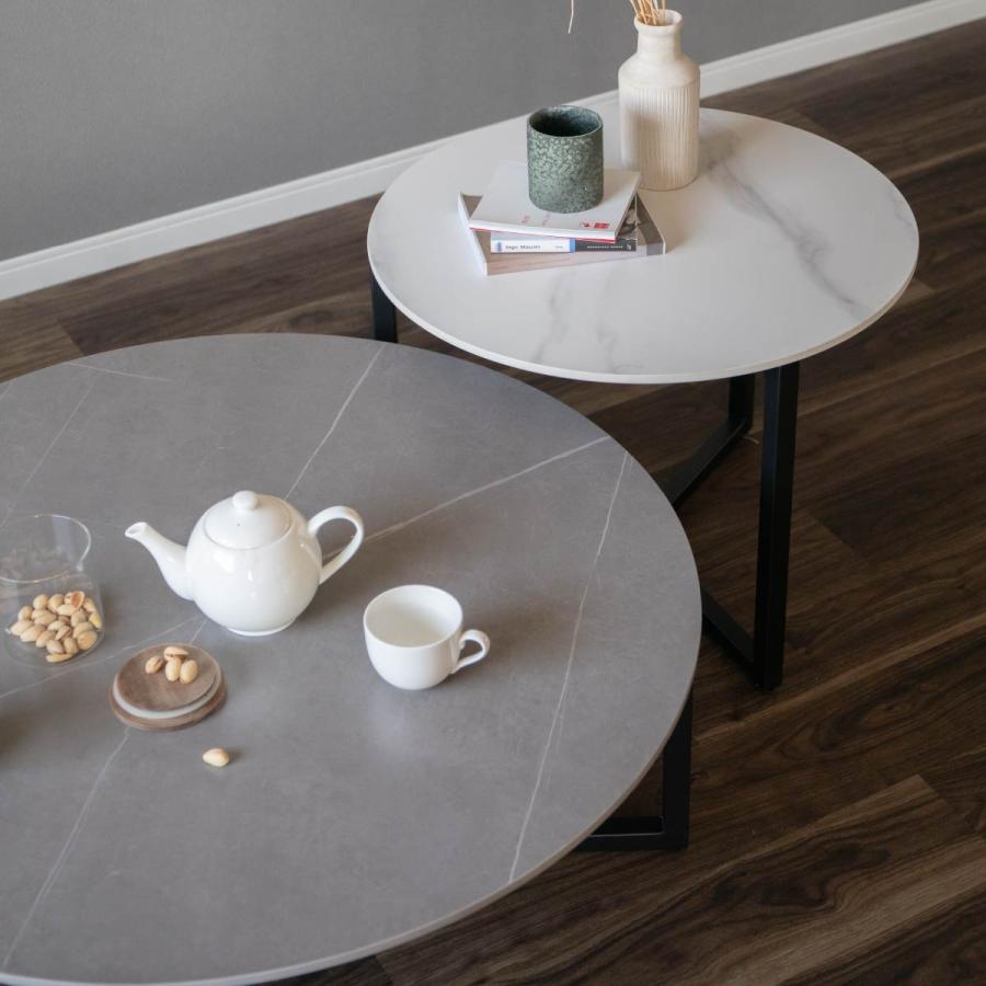tac INTERIOR 円形大理石風 センター テーブル ローテーブル 机 tac INTERIOR センターテーブル 大理石調 丸 大きい ロー