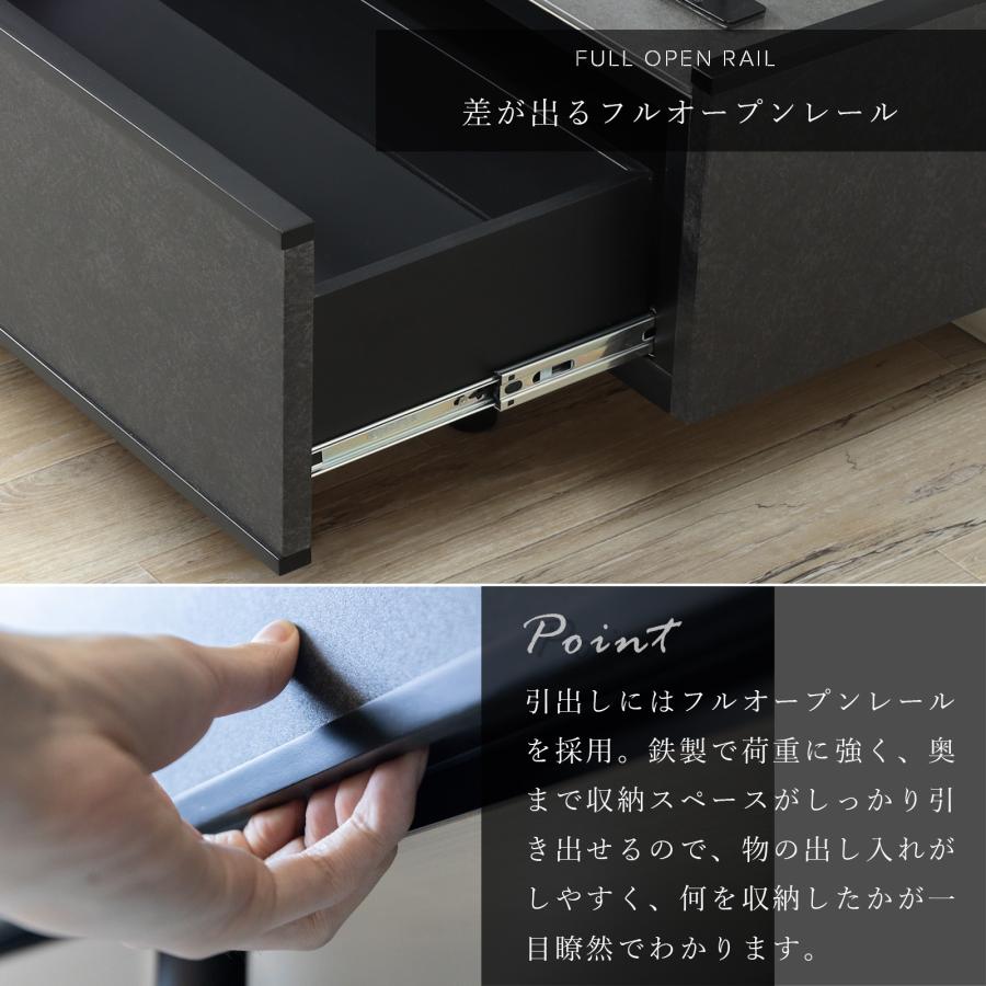 テレビ台 テレビボード セラミック 幅 164 cm ローボード TVボード TV台 リビングボード AVボード テレビラック TVラック 165 おしゃれ 脚付き グレー ブラック | tac INTERIOR | 08