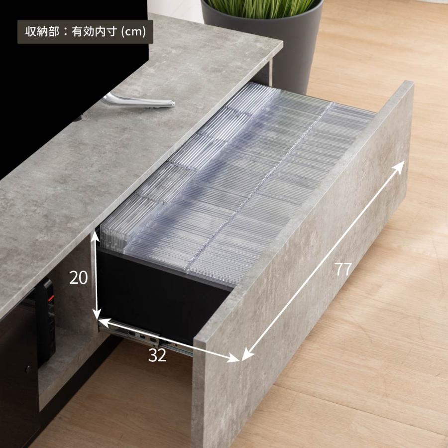 テレビ台　オーダー品　グレー Amazon｜RASIK テレビ台 55型 対応 180cm幅 ストーングレー