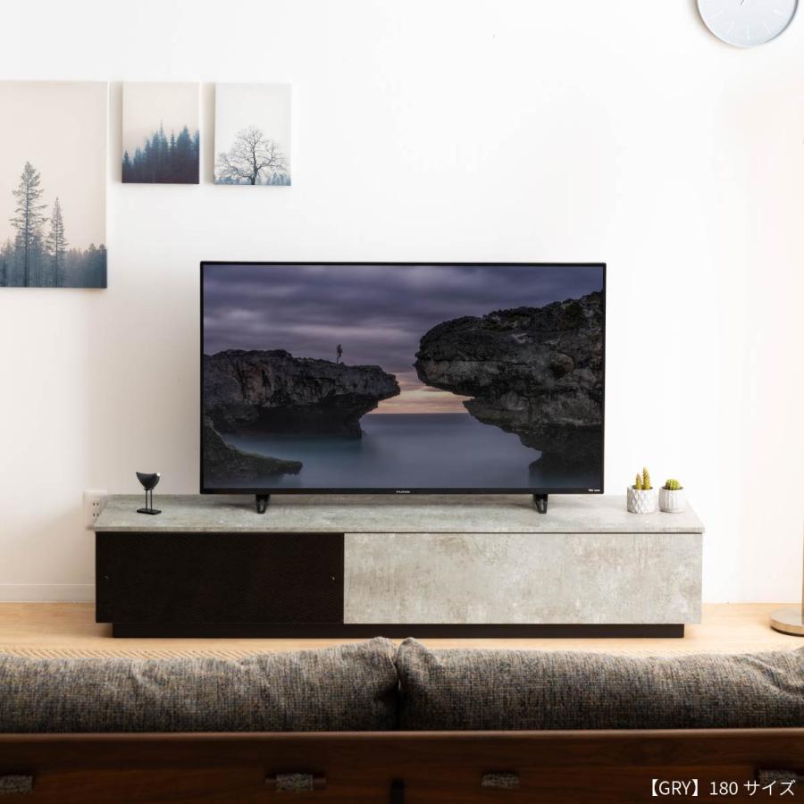 テレビ台 テレビボード 幅 180 cm 完成品 ブラック グレー ホワイト ローボード 180cm 幅 北欧 ロータイプ テレビラック セラミック調 リビング収納 | tac INTERIOR | 20