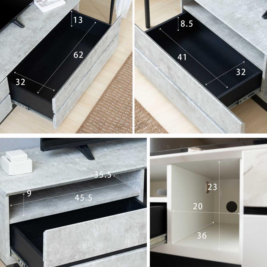 テレビ台 テレビボード 幅 140 cm ローボード リビングボード リビング収納 おしゃれ 完成品 収納 コンパクト 白 TV台 TVボード 大理石調 シンプル ホワイト | tac INTERIOR | 21