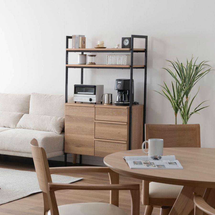 オープンシェルフ 80cm 幅 ミドルタイプ 収納棚 おしゃれ Japandi ジャパンディ 北欧 ワードローブ チェスト スチールラック 食器棚 レンジ台 レンジラック | tac INTERIOR | 17